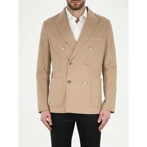 TONELLO Men's Double-Breasted Cotton Twill Blazer Men Beige Outerwear